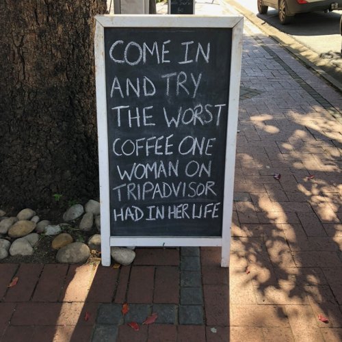 A sign we saw at a cafe in Franschhoek
