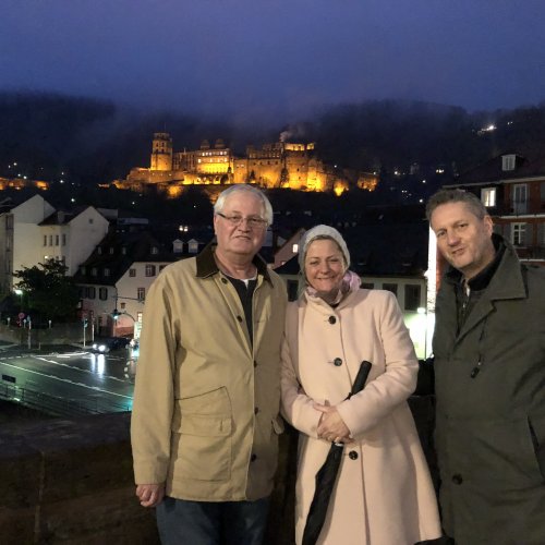 With Janneke and Stefan.  The Heidelberg Castle in the background.